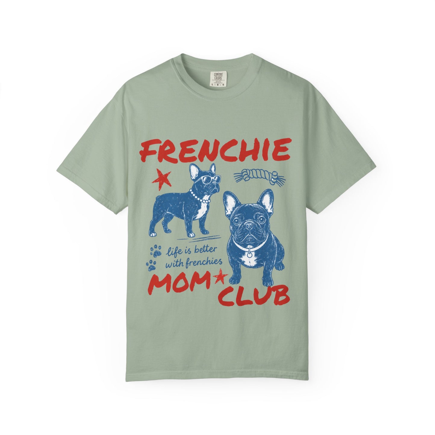 Frenchie Mom Club Shirt, French Bulldog Mom Tee, Frenchie Mama Shirt, Dog Mom Gift, Vintage French Bulldog Graphic Tee, Frenchie Lover Shirt