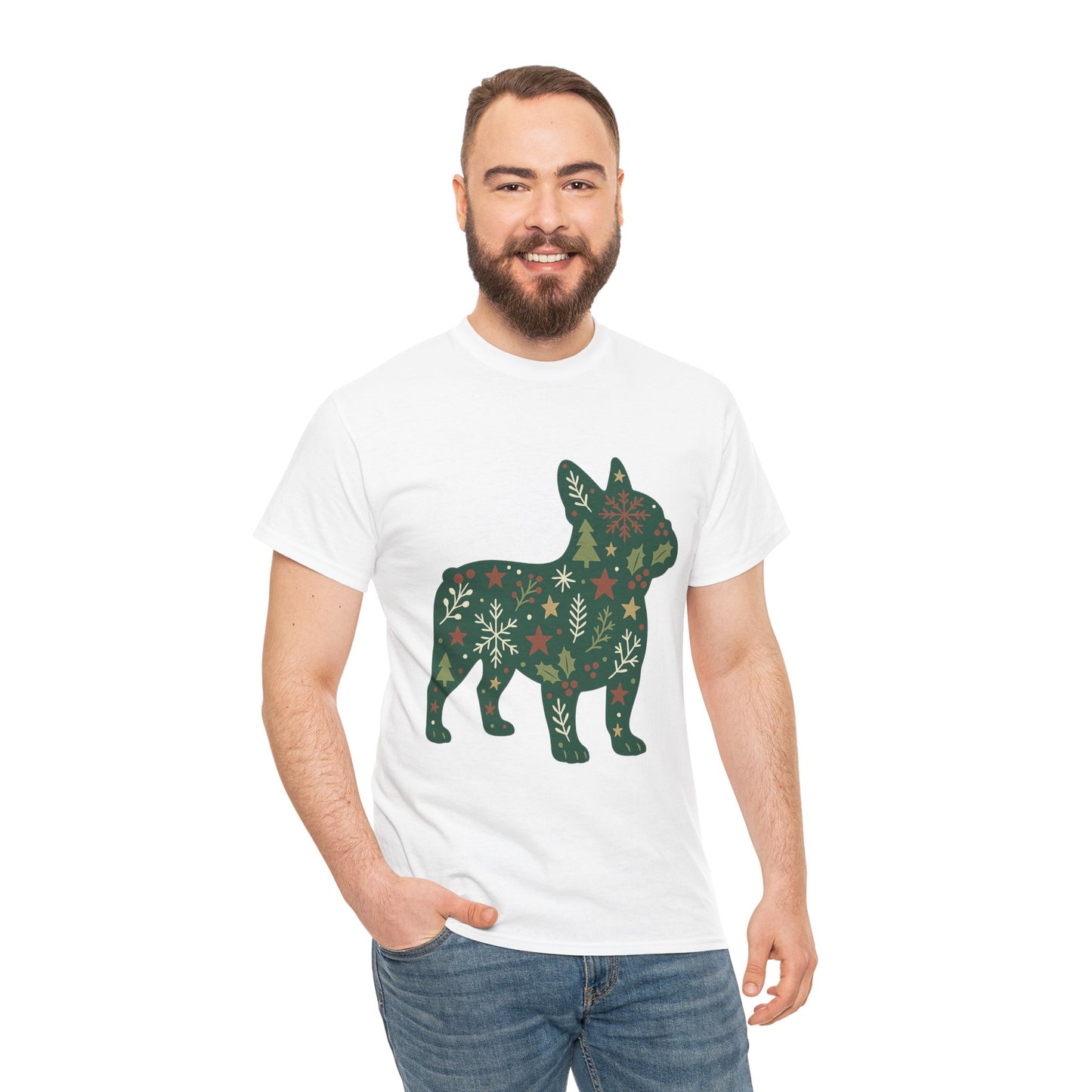 Christmas Frenchie Sweatshirt | Holiday French Bulldog Silhouette | Festive Dog Lover Gift | Cute Winter Frenchie Apparel