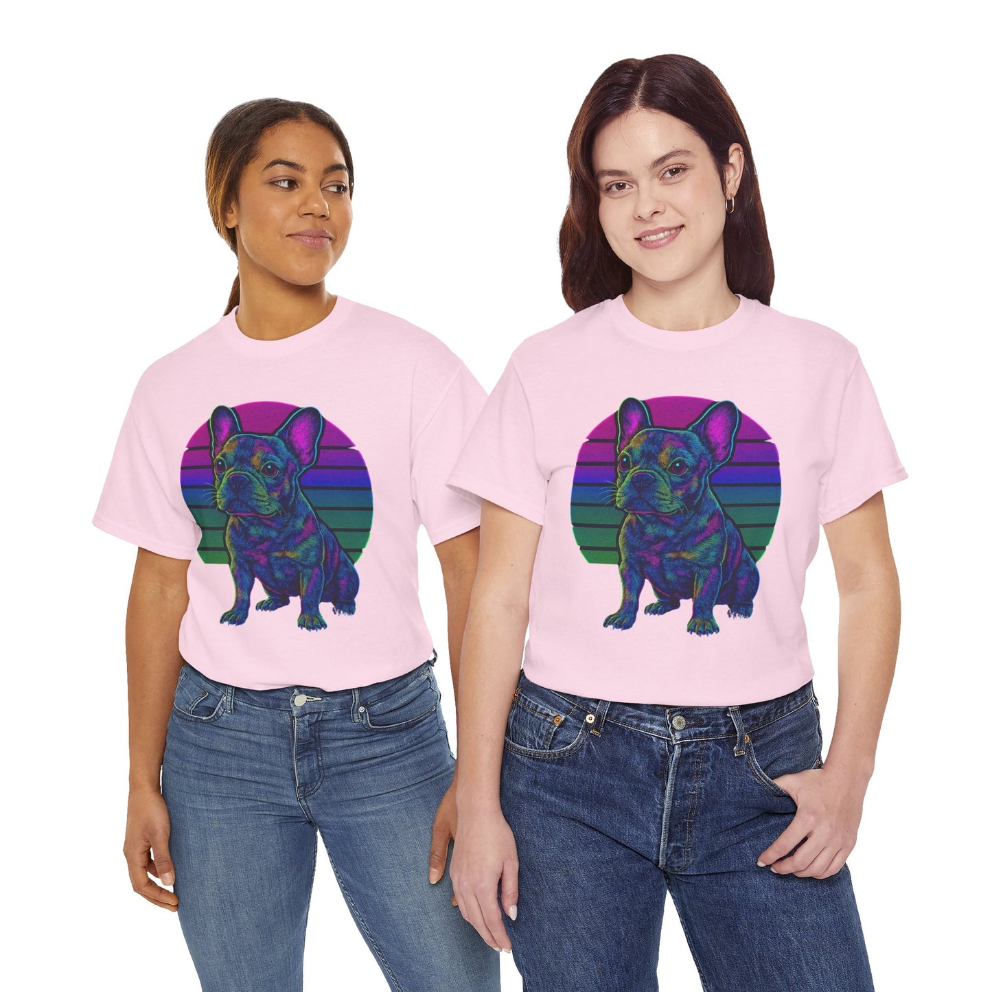 Neon French Bulldog T-Shirt | Retro 80s Frenchie Tee | Colorful Dog Lover Shirt | Electric Frenchie Gift for Men & Women