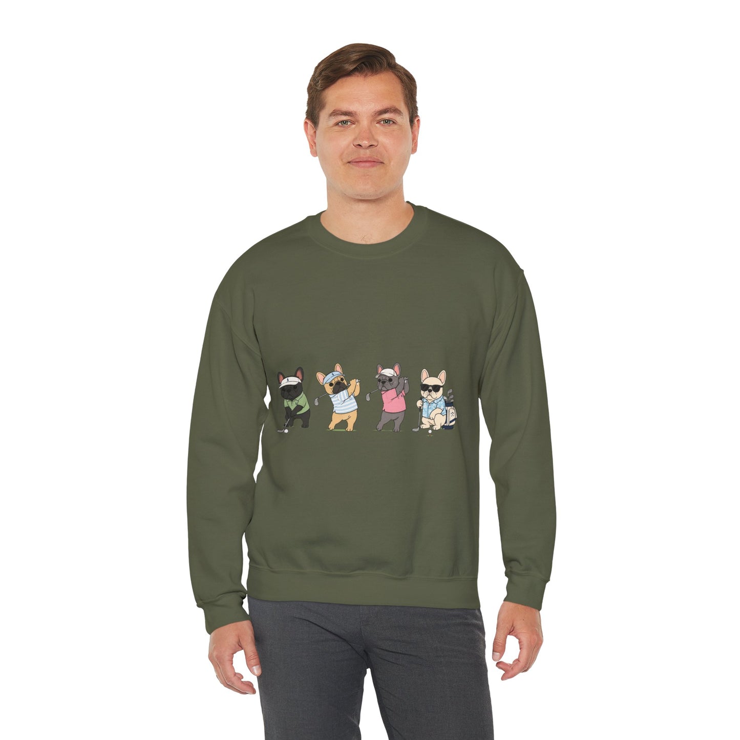 Frenchie Golf Sweatshirt, French Bulldog Golf Crewneck, Funny Golf Dog Sweatshirt, Golf Lover Gift, Country Club Frenchie Pullover