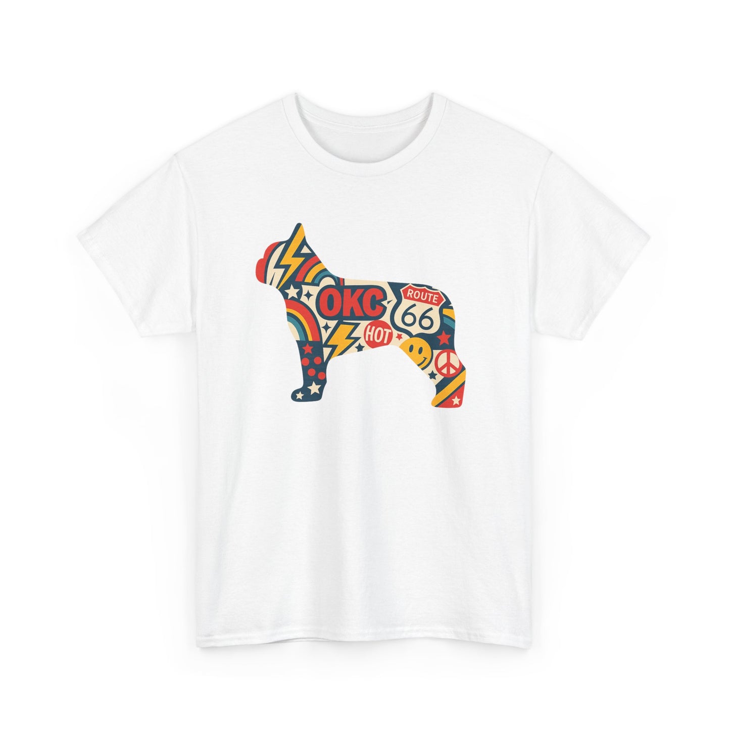 Oklahoma Route 66 French Bulldog T-Shirt | Retro OKC Frenchie Tee | Vintage Route 66 Dog Lover Shirt | Oklahoma Pride Gift for Frenchie Fans