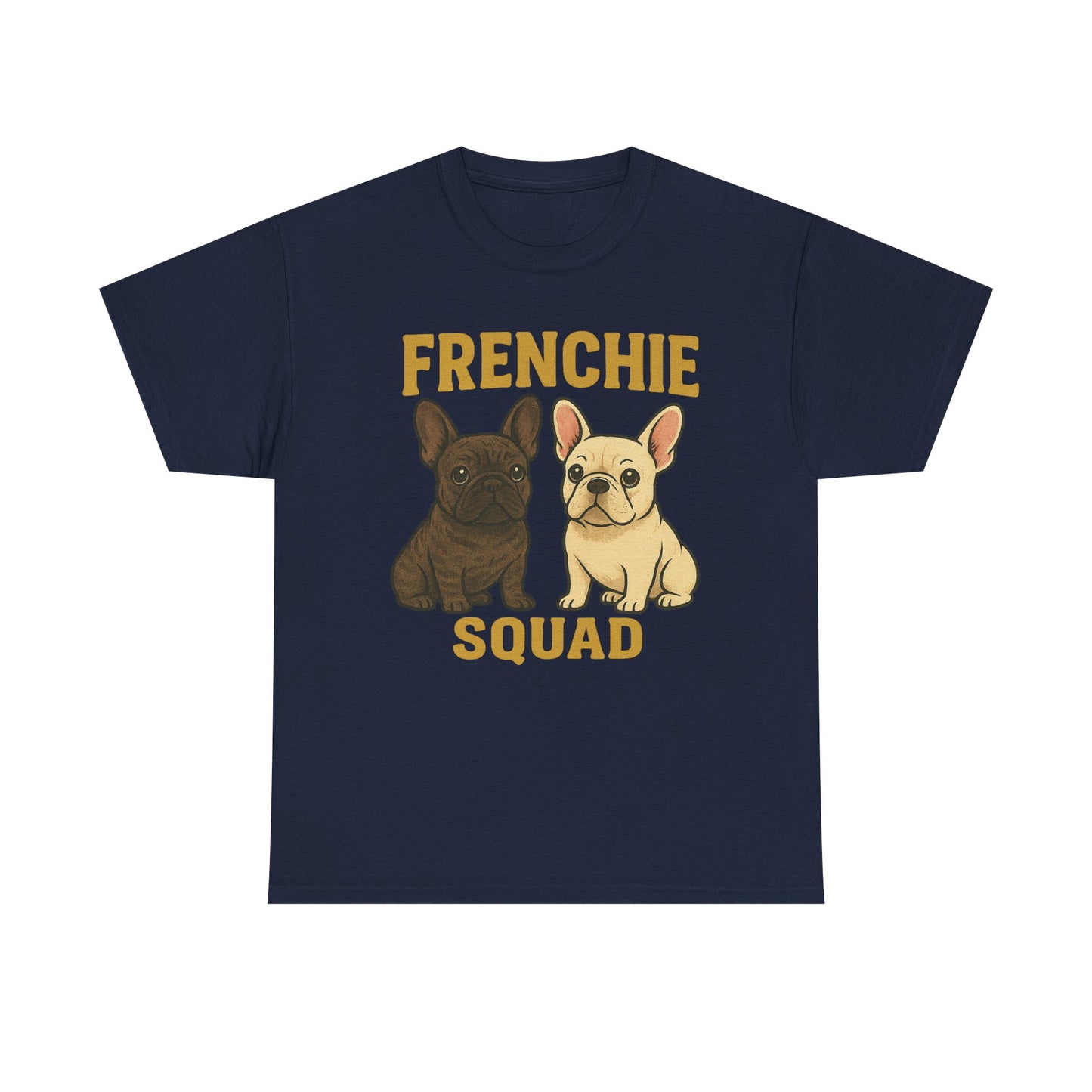 Frenchie Squad T-Shirt | Matching French Bulldog Lover Tee | Retro Dog Mom & Dad Shirt | Cute Frenchie Crew Top | Brindle & Cream Bulldog Graphic