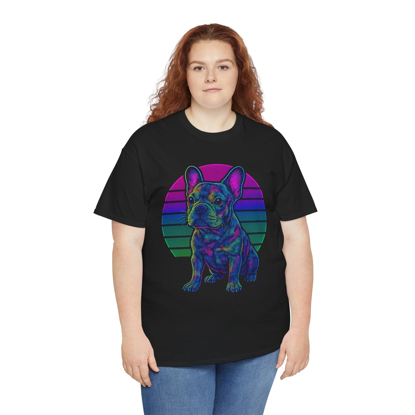 Neon French Bulldog T-Shirt | Retro 80s Frenchie Tee | Colorful Dog Lover Shirt | Electric Frenchie Gift for Men & Women