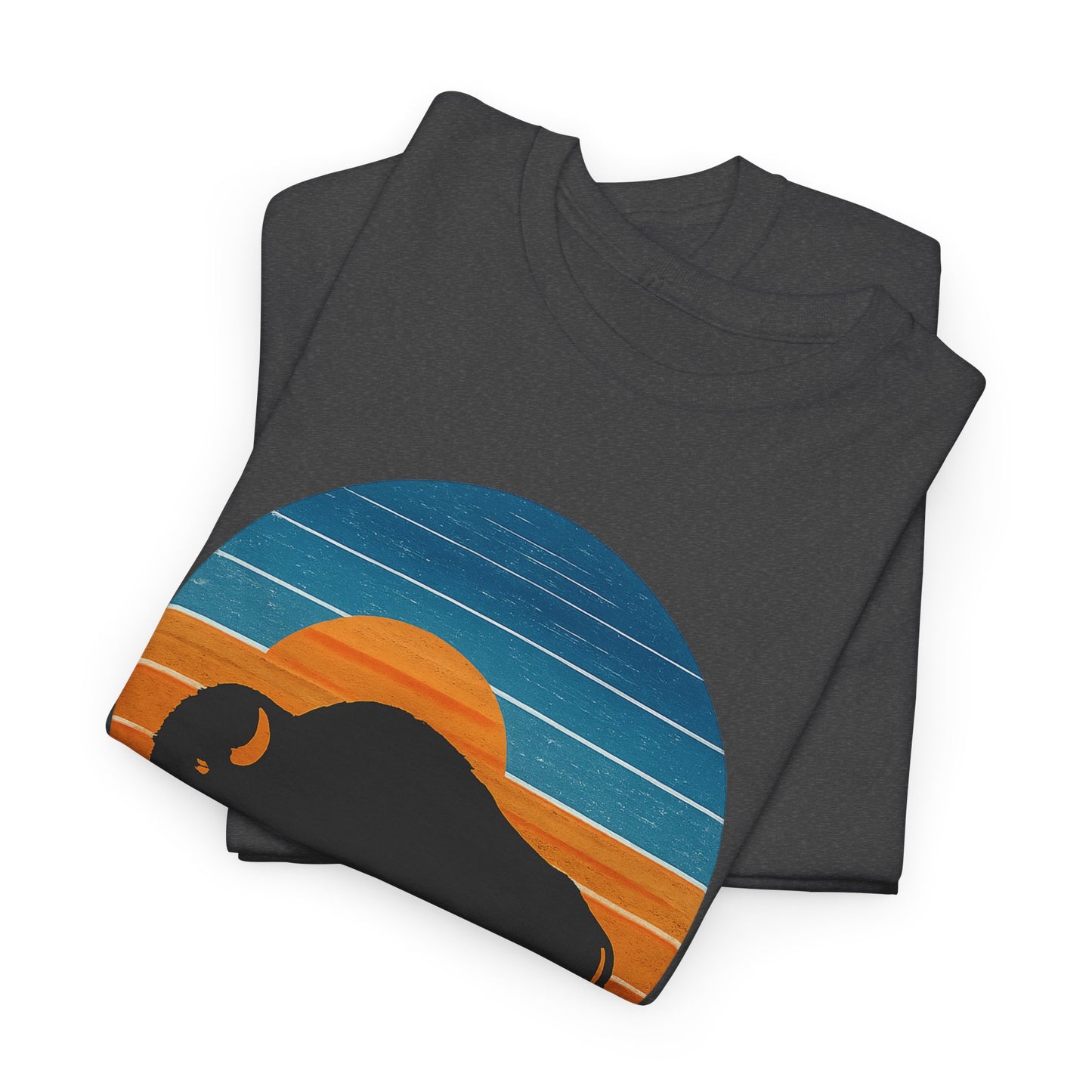 Oklahoma Bison Sunset Shirt | Retro Buffalo Tee | OKC Basketball Colors T-Shirt
