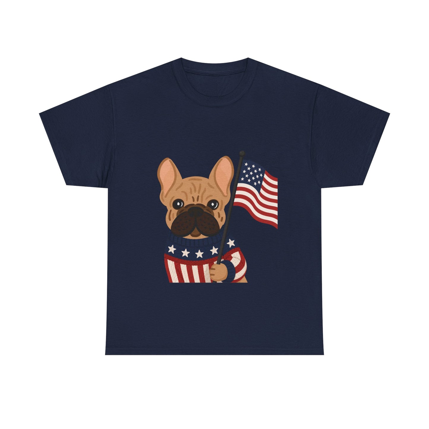 Patriotic French Bulldog Shirt, American Flag Frenchie Tee, Fourth of July Dog Lover Shirt, USA French Bulldog Gift, Patriotic Puppy Sweater Tee