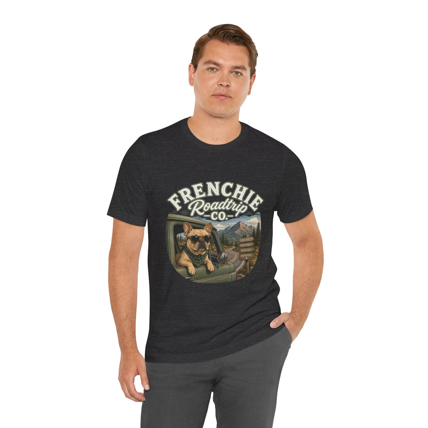 Frenchie Roadtrip Co Shirt, French Bulldog Road Trip Tee, Adventure Frenchie Shirt, Camping Dog Shirt, Travel Lover Gift, Vintage French Bulldog Tee, Outdoor Dog Apparel