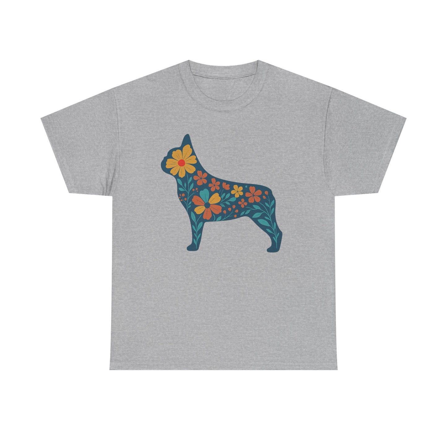 Floral Frenchie T-Shirt | Bright Flower French Bulldog Tee | Cute Dog Lover Shirt | Retro Pet Mom Gift | Boho Botanical Frenchie Graphic Tee