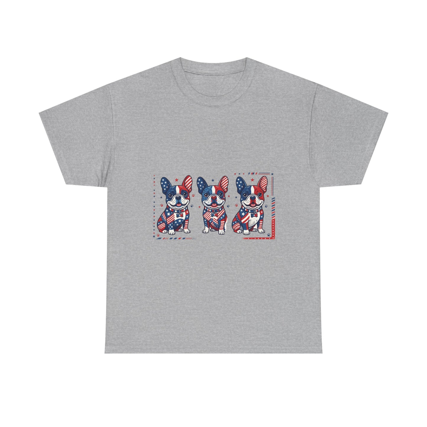 Patriotic French Bulldog Shirt, American Flag Frenchie Trio Tee, Fourth of July Dog Lover Shirt, USA French Bulldog Gift, Frenchie Mom Shirt