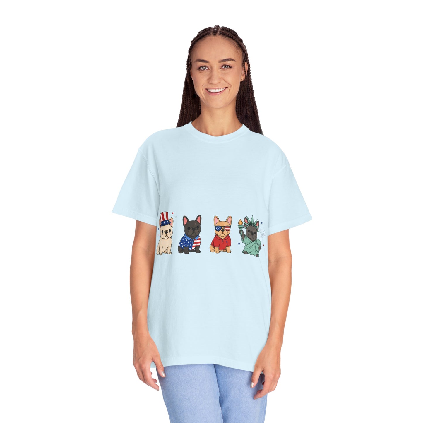 Patriotic French Bulldog Shirt, 4th of July Frenchie Tee, American Frenchie Shirt, USA Dog Lover Shirt, Independence Day French Bulldog Tee, Patriotic Dog Shirt, July Fourth Gift