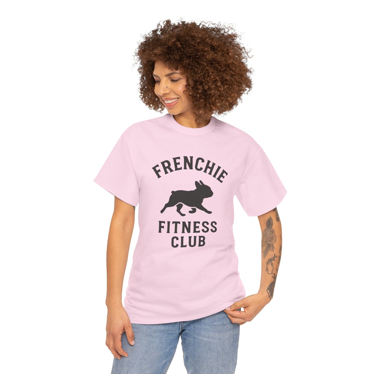 Frenchie Fitness Club T-Shirt | Funny French Bulldog Gym Tee | Dog Lover Workout Shirt | Frenchie Mom Gift | Cute Fitness Dog Graphic Tee