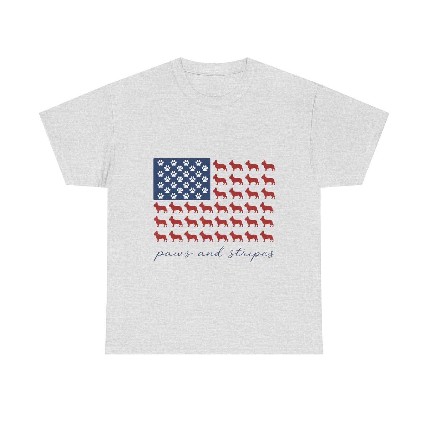 Paws and Stripes Shirt, Patriotic French Bulldog Tee, Frenchie American Flag Shirt, 4th of July Dog Lover Gift, USA Frenchie Tee