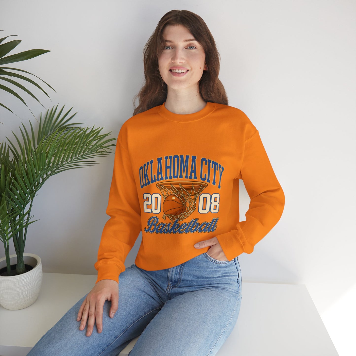 Oklahoma City Basketball Sweatshirt, Unisex Crewneck, Sports Fan Gift, Casual Wear, Basketball Apparel, Team Pride