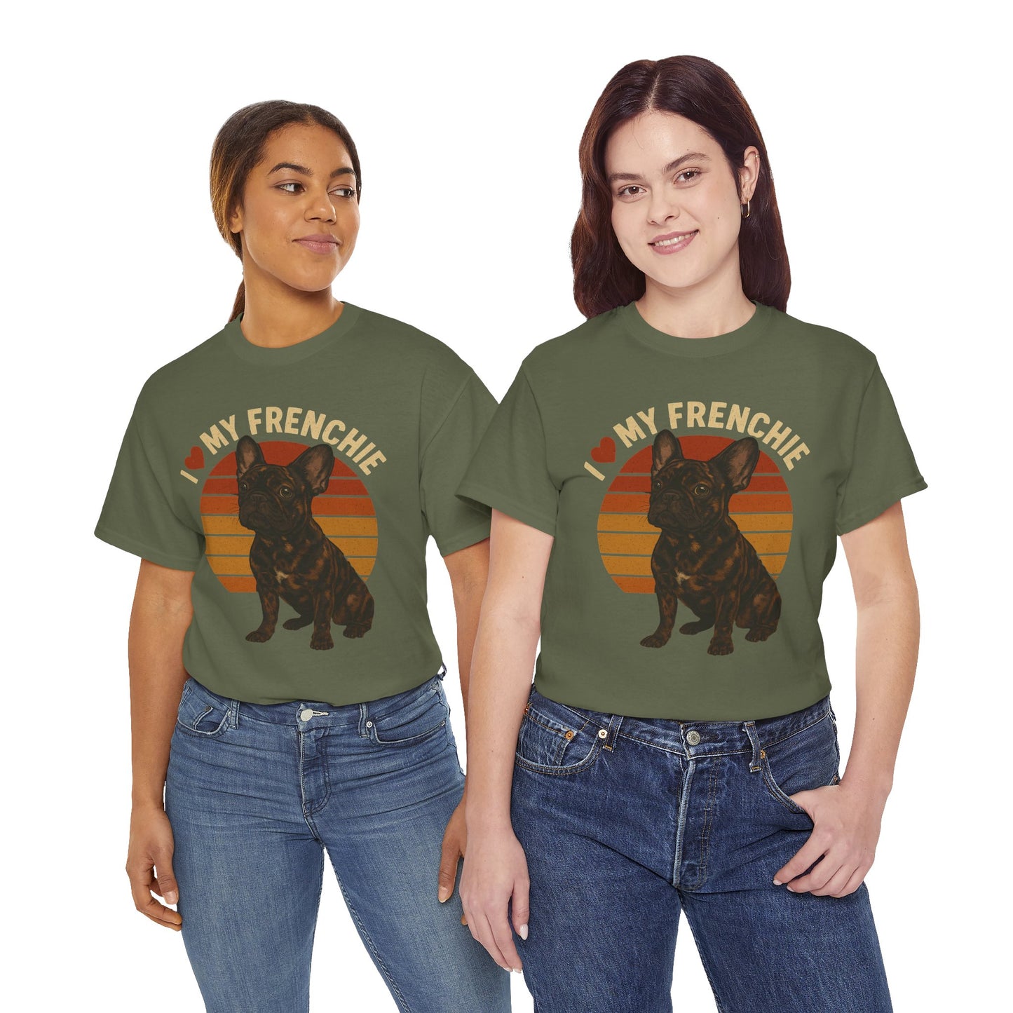 I Love My Frenchie T-Shirt | Merle French Bulldog Retro Tee | Vintage Dog Lover Shirt | Frenchie Mom & Dad Gift