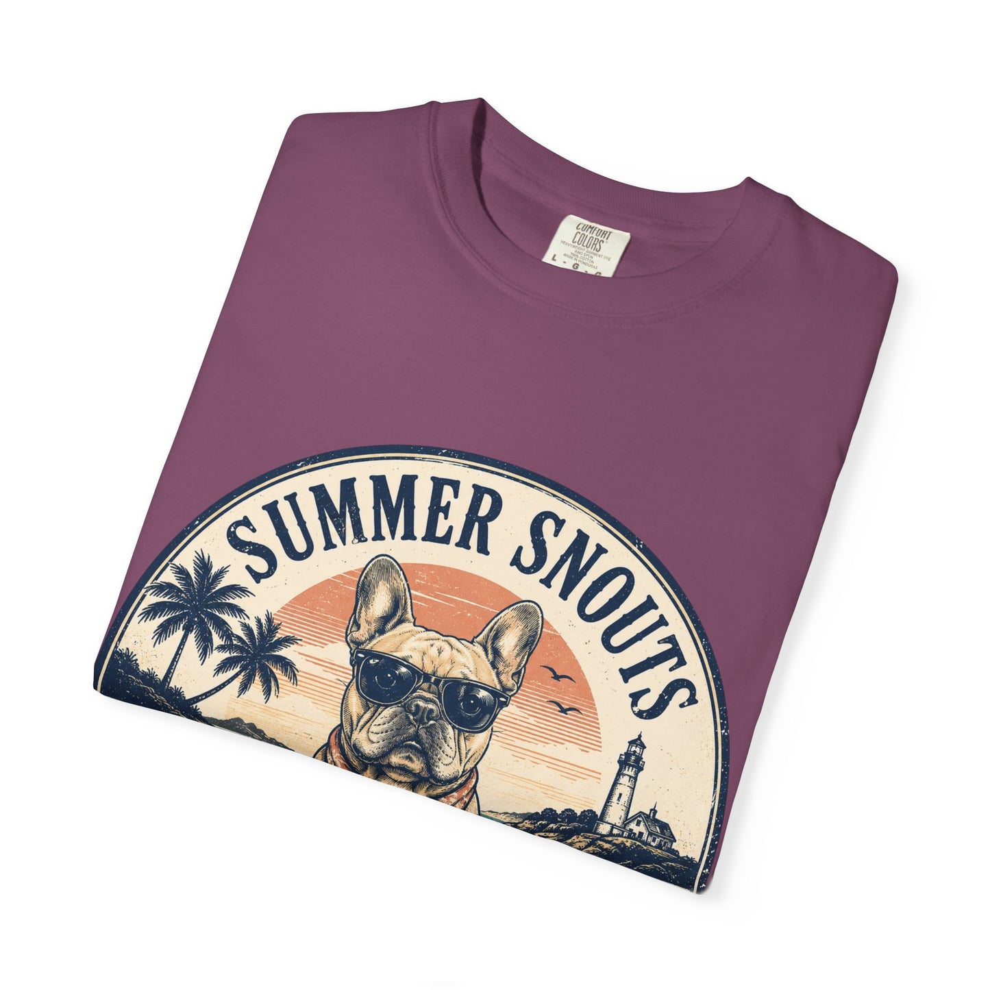 Summer Snouts Trading Co. T-Shirt — Vintage Beach French Bulldog Graphic Tee