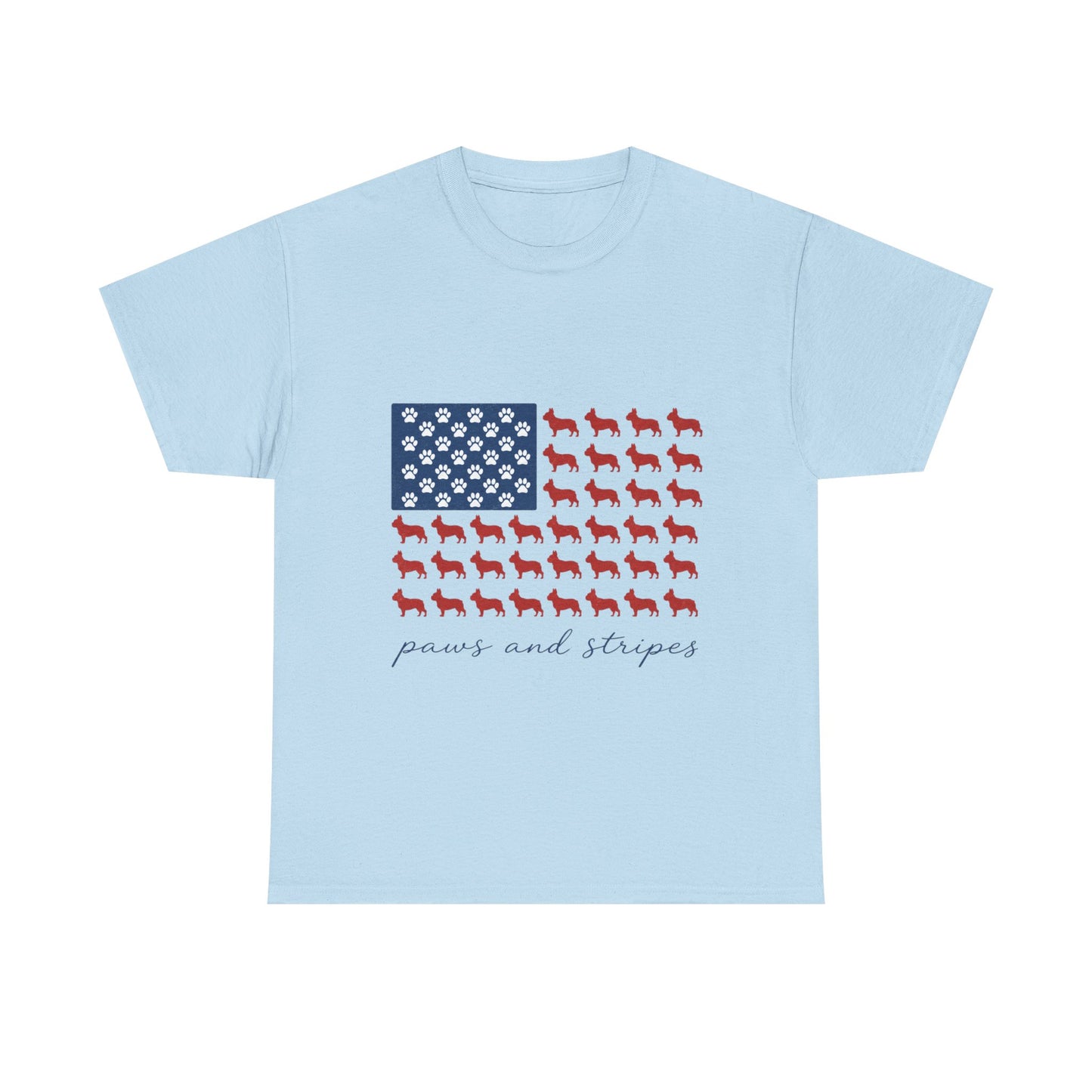 Paws and Stripes Shirt, Patriotic French Bulldog Tee, Frenchie American Flag Shirt, 4th of July Dog Lover Gift, USA Frenchie Tee