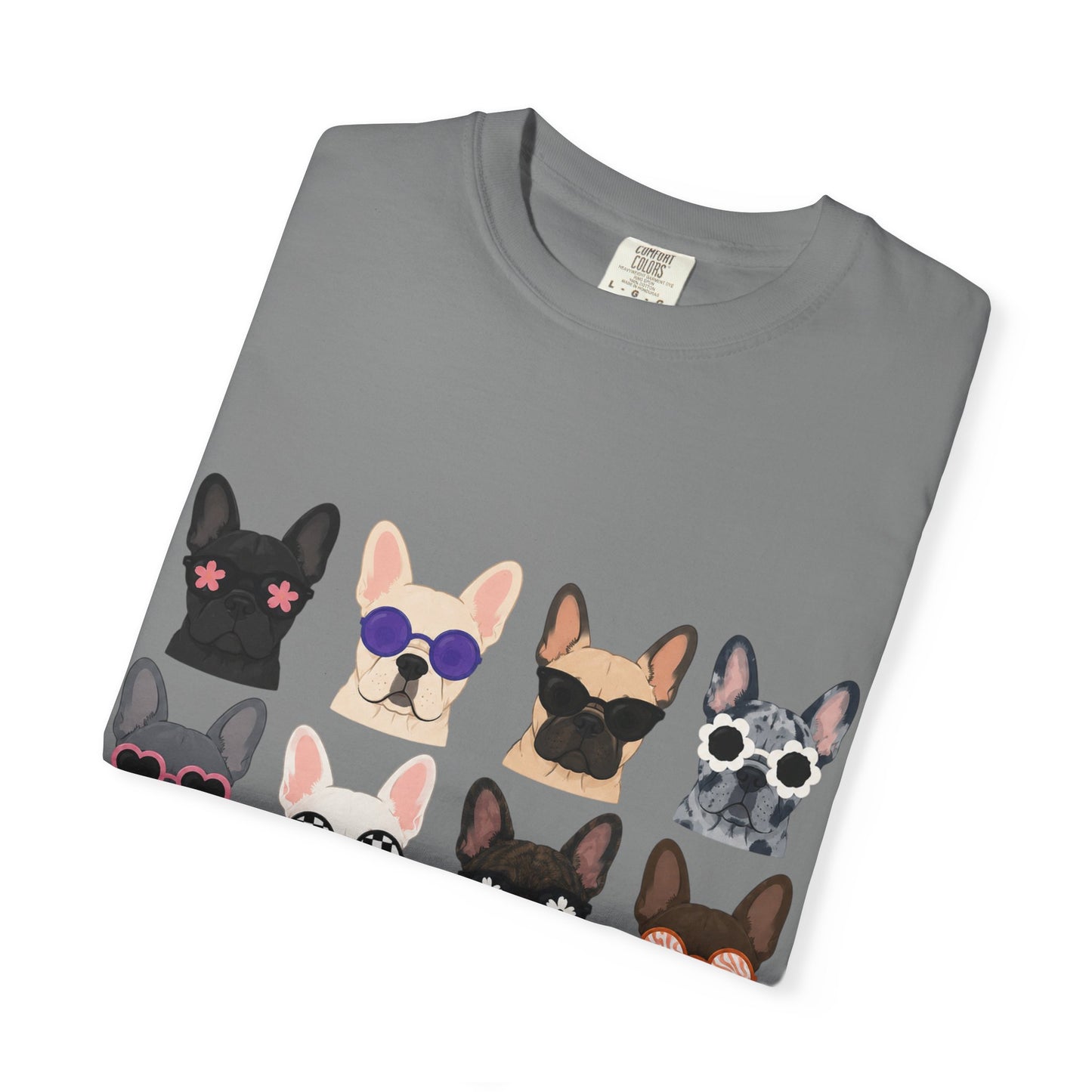 French Bulldog Sunglasses Shirt, Frenchie Faces Tee, Cute French Bulldog Shirt, Colorful Frenchie Dog Lover Gift, Dog Mom Graphic Tee
