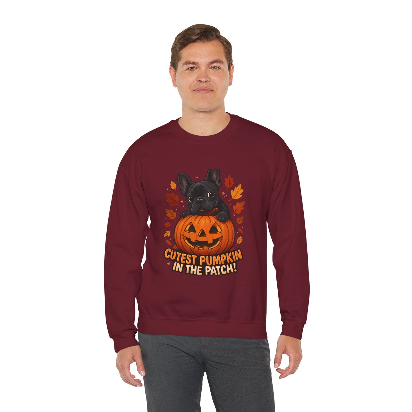Cutest Pumpkin in the Patch Sweatshirt | Frenchie Fall Crewneck | Halloween Dog Lover Gift | Cozy French Bulldog Pumpkin Patch Pullover