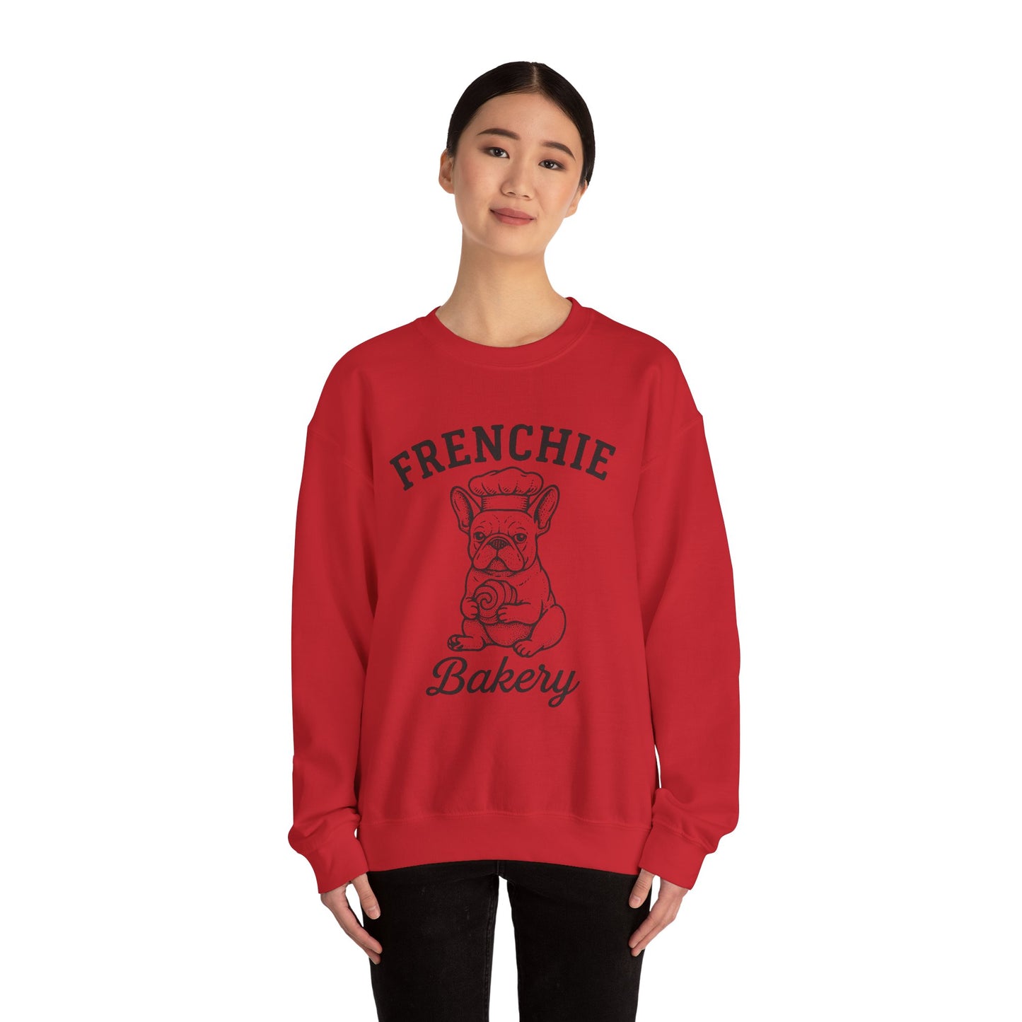 Frenchie Bakery Sweatshirt – Cozy French Bulldog Chef Crewneck, Funny Dog Lover Gift, Vintage Bakery-Inspired Frenchie Sweater
