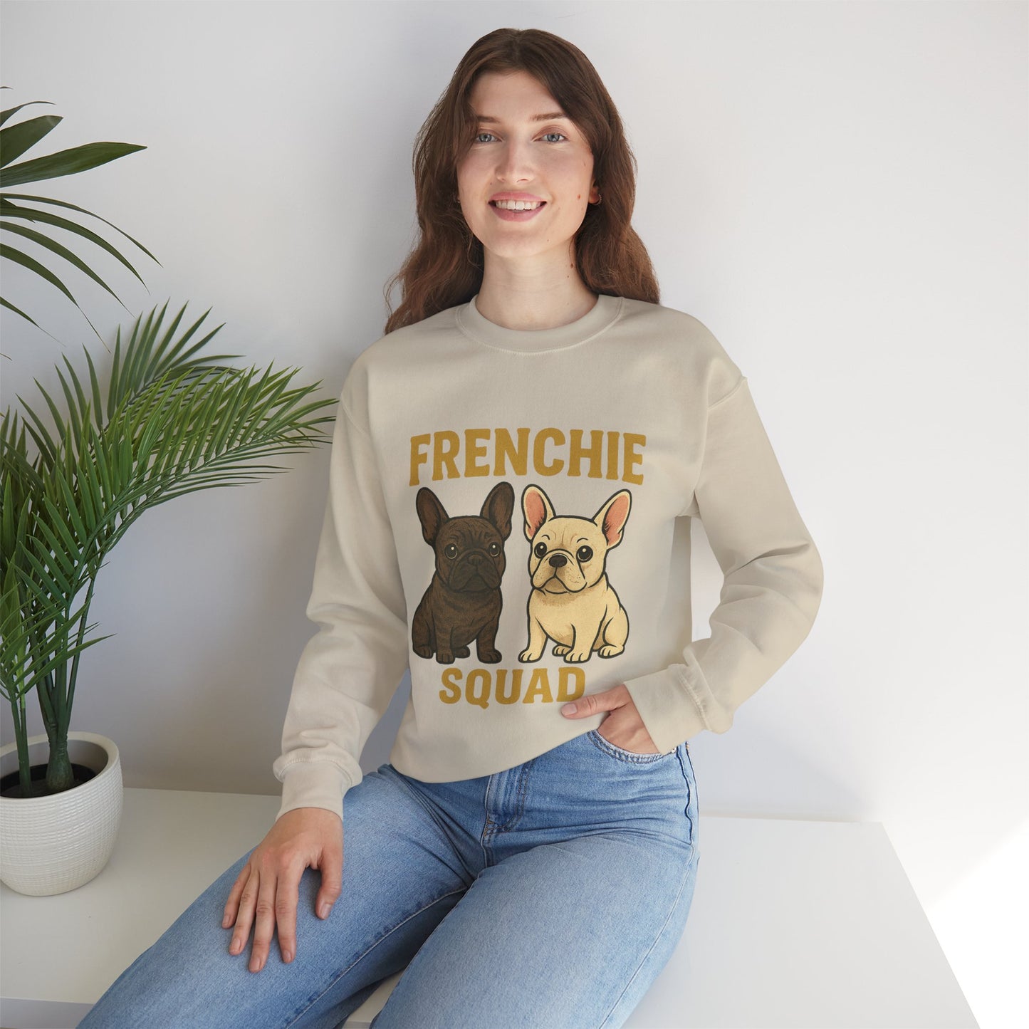 Frenchie Squad Sweatshirt | Cute French Bulldog Pullover | Dog Lover Crewneck | Matching Frenchie Mom & Dad Sweater