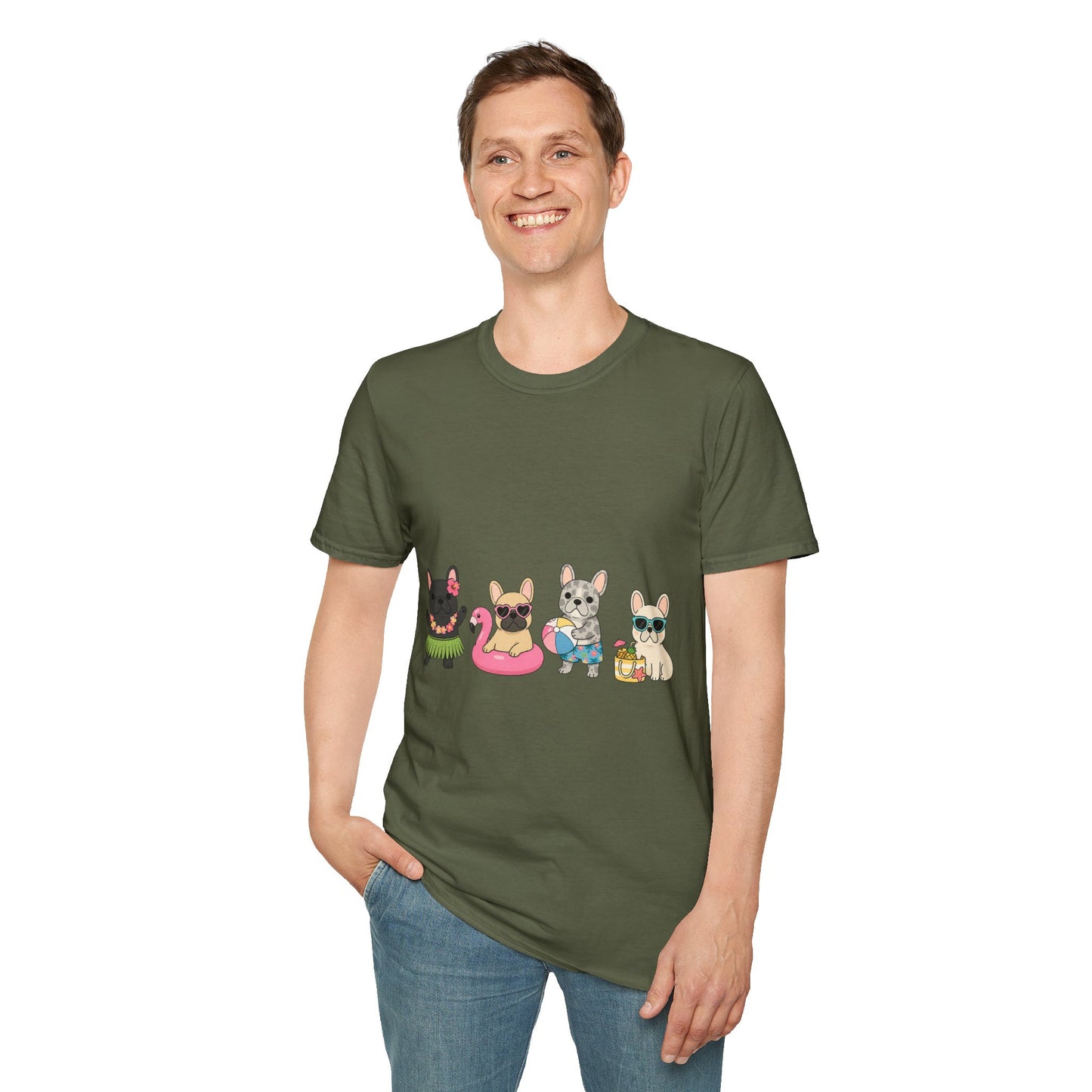 Summer French Bulldog Shirt, Beach Frenchie Tee, Cute Frenchie Summer Shirt, Vacation Dog Mom Shirt, Tropical French Bulldog Graphic Tee
