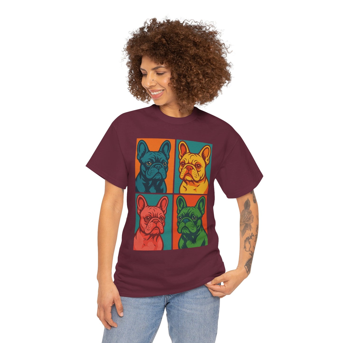 Pop Art French Bulldog T-Shirt • Colorful Frenchie Dog Tee • Retro Pop Art Dog Shirt • French Bulldog Lover Gift • Bright Graphic Dog Tee