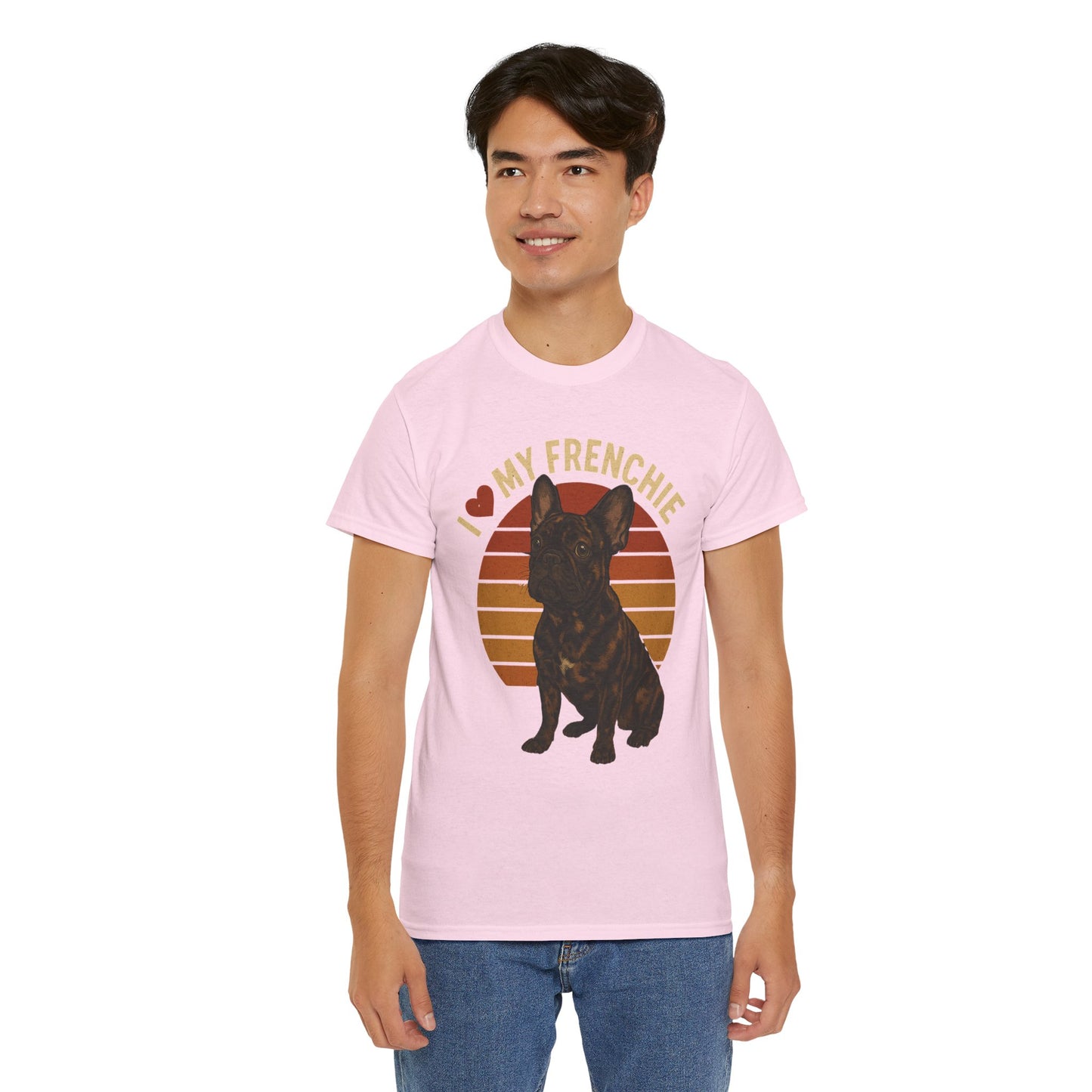 I Love My Frenchie T-Shirt | Merle French Bulldog Retro Tee | Vintage Dog Lover Shirt | Frenchie Mom & Dad Gift