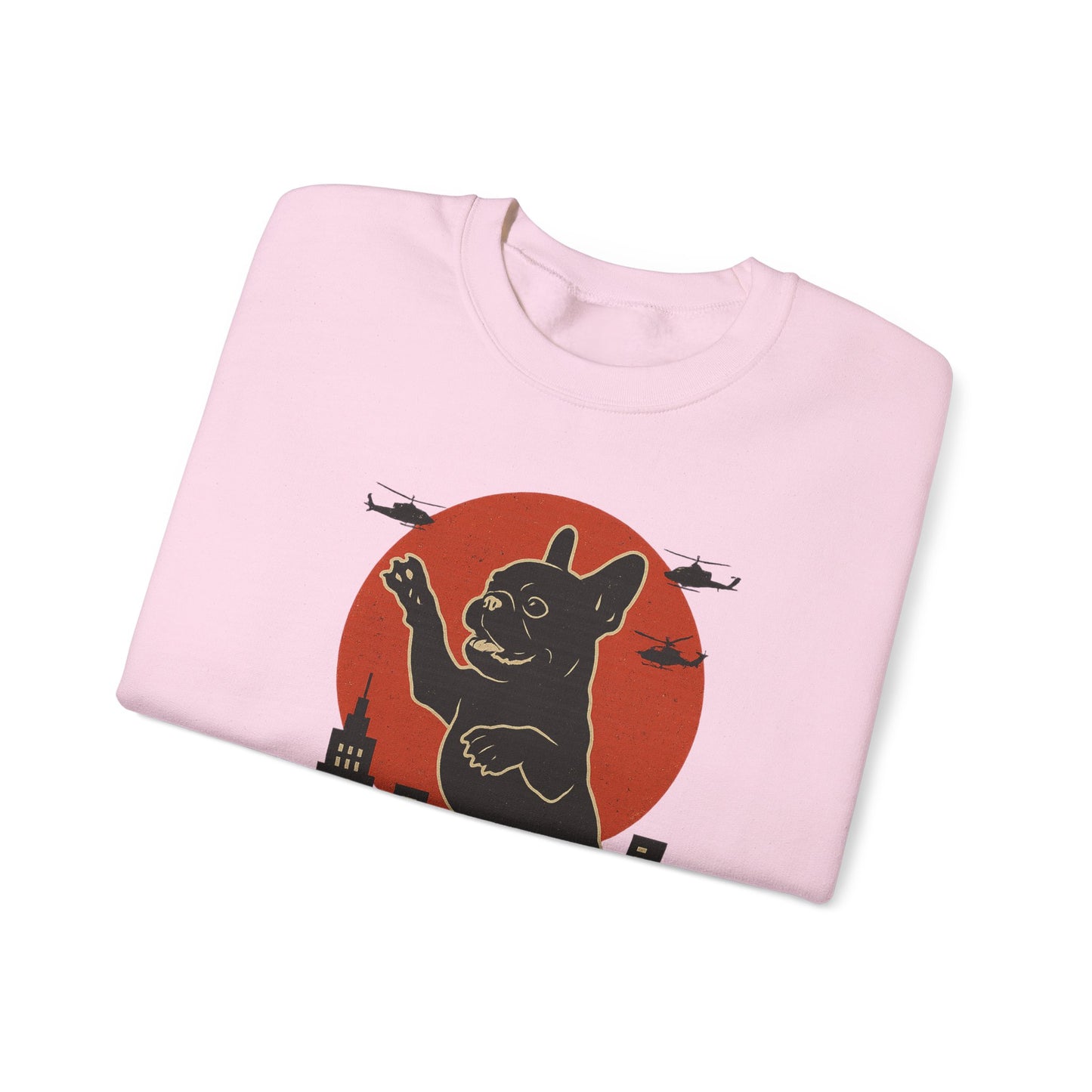 French Bulldogzilla Sweatshirt | Godzilla Inspired French Bulldog Graphic Tee | Retro Japanese Movie Style Dog Lover Shirt | Funny Frenchie Gift