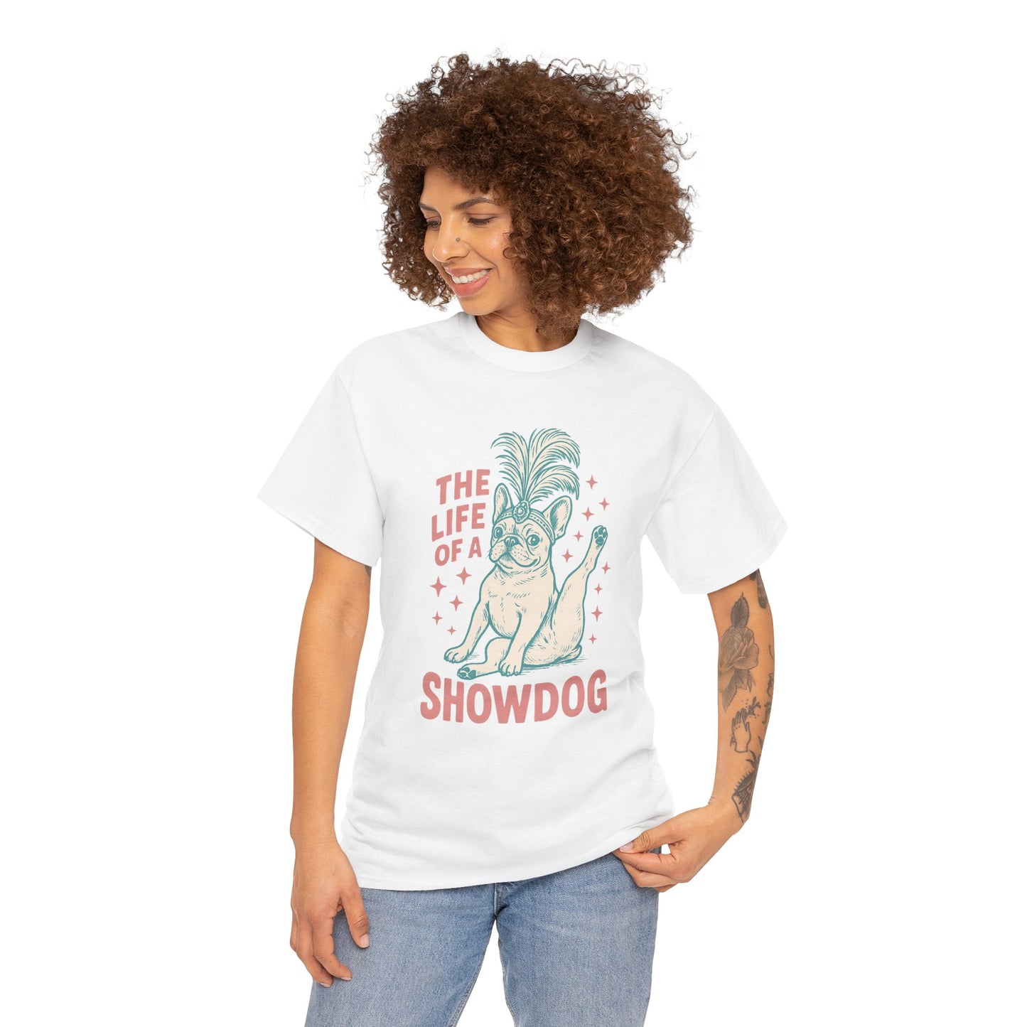 The Life of a Showdog Frenchie T-Shirt – Funny Retro French Bulldog Tee, Vintage Dog Lover Shirt, Cute Pet Parent Gift