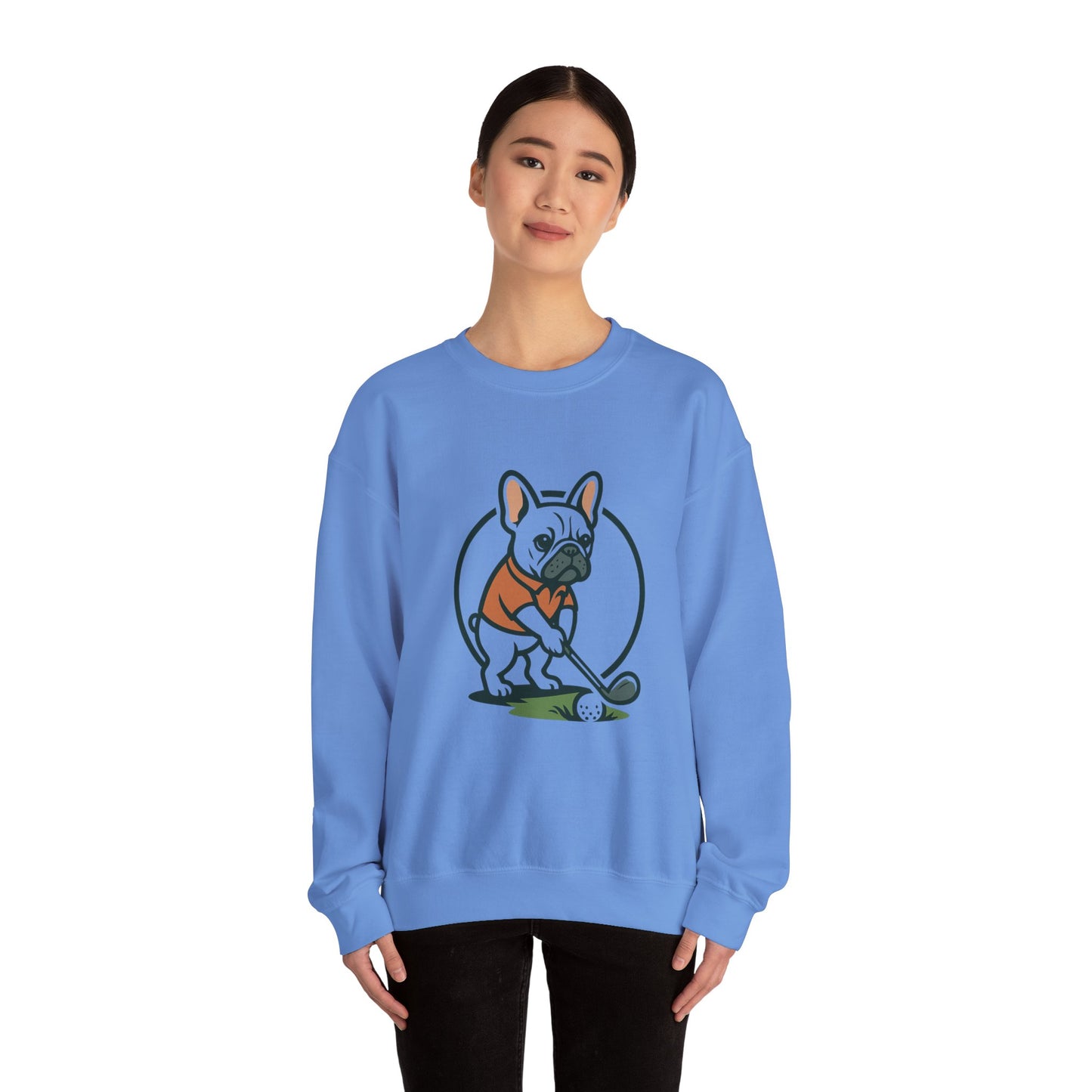 Cute Golfing Dog Sweatshirt | Unisex Heavy Blend Crewneck | Perfect for Dog Lovers, Golf Enthusiasts, and Casual Outings