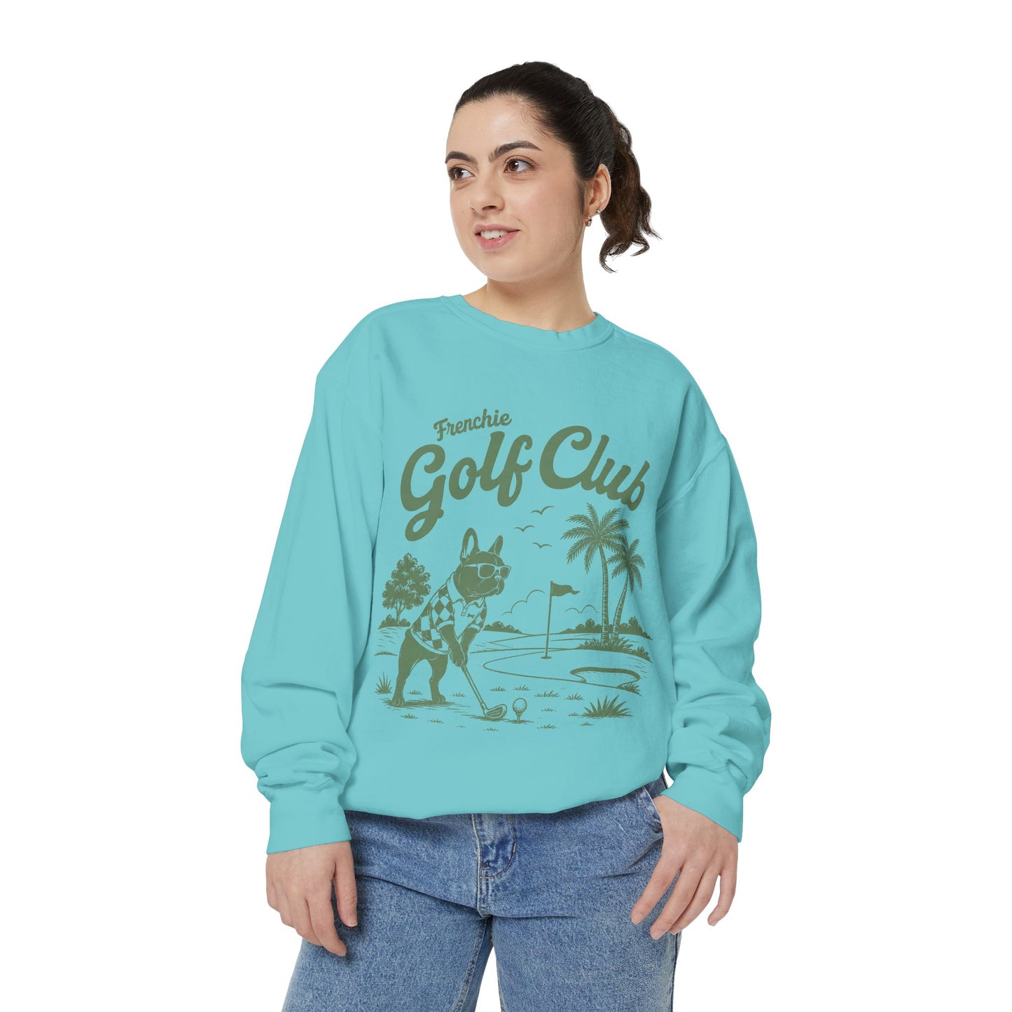Frenchie Golf Club Sweatshirt — Cute French Bulldog Golfer Pullover