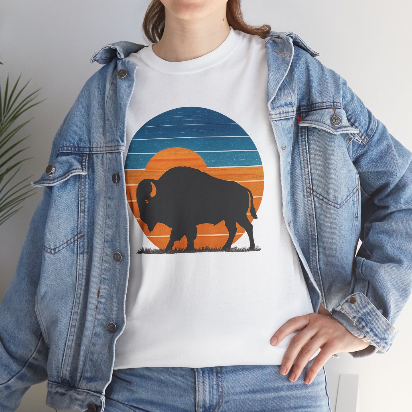 Oklahoma Bison Sunset Shirt | Retro Buffalo Tee | OKC Basketball Colors T-Shirt