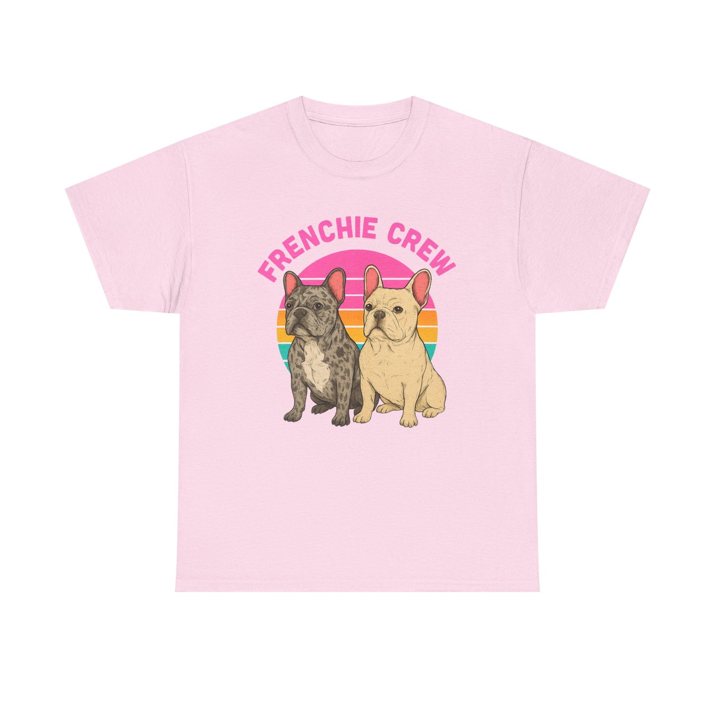 Frenchie Crew T-Shirt | Retro French Bulldog Tee | Merle & Cream Frenchie Dog Lover Shirt | Cute Gift for Frenchie Moms & Dads