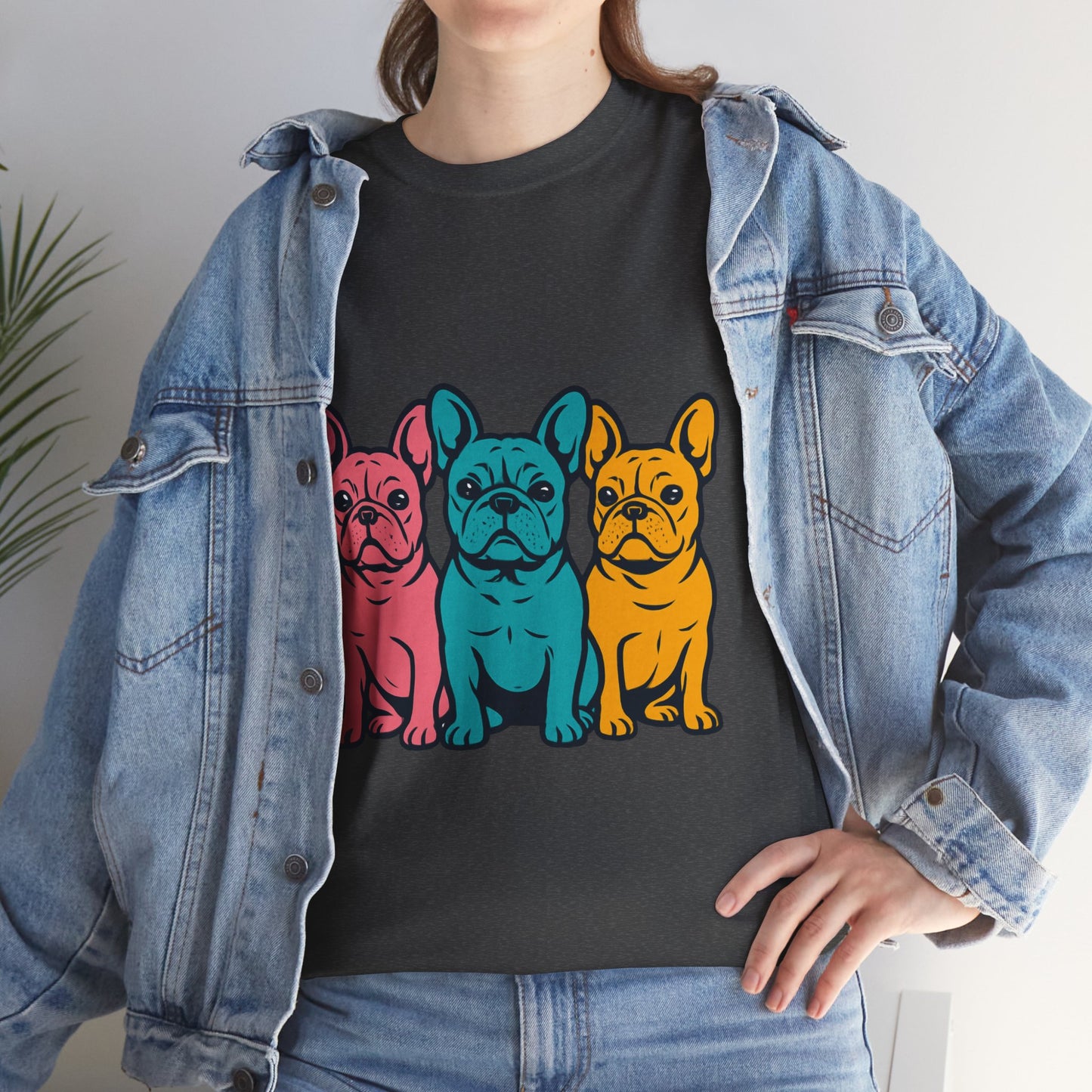 Pop Art French Bulldog T-Shirt | Colorful Frenchie Graphic Tee | Retro Dog Lover Shirt | Bright 80s Style Pet Gift | Fun Unisex Dog Mom Shirt