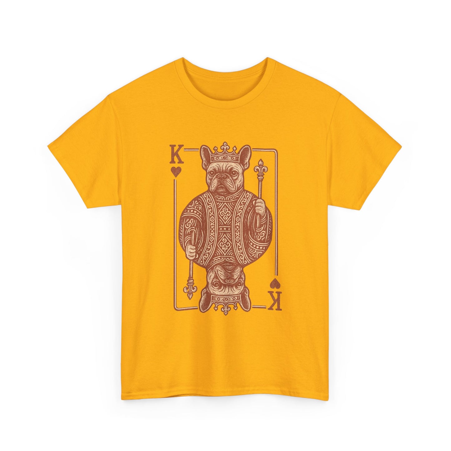 King French Bulldog Shirt, Frenchie Playing Card Tee, Royal Frenchie T-Shirt, Vintage French Bulldog Graphic Shirt, Dog Lover Gift, King of Hearts Frenchie Tee