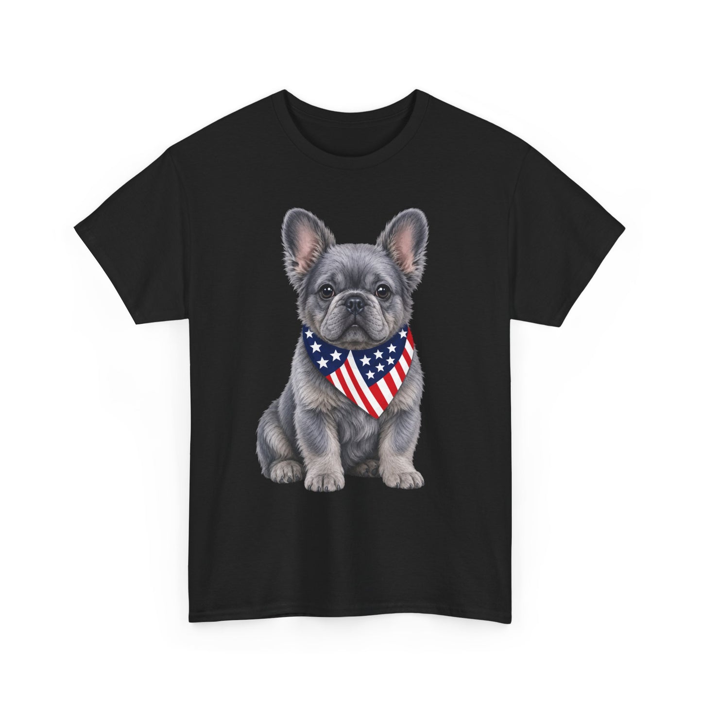 Patriotic Fluffy French Bulldog Shirt, Fluffy Frenchie American Flag Tee, Fourth of July Dog Lover Shirt, USA Fluffy Frenchie Gift