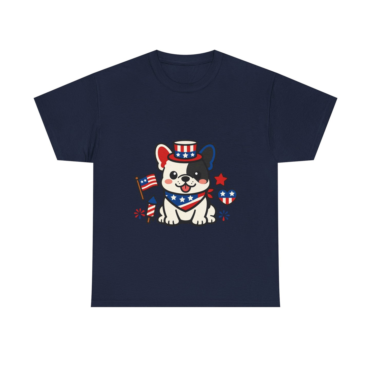 Cute Patriotic French Bulldog Shirt, Kawaii frenchie Fourth of July Tee, American Flag Puppy Shirt, USA Dog Lover Gift, Patriotic Frenchie