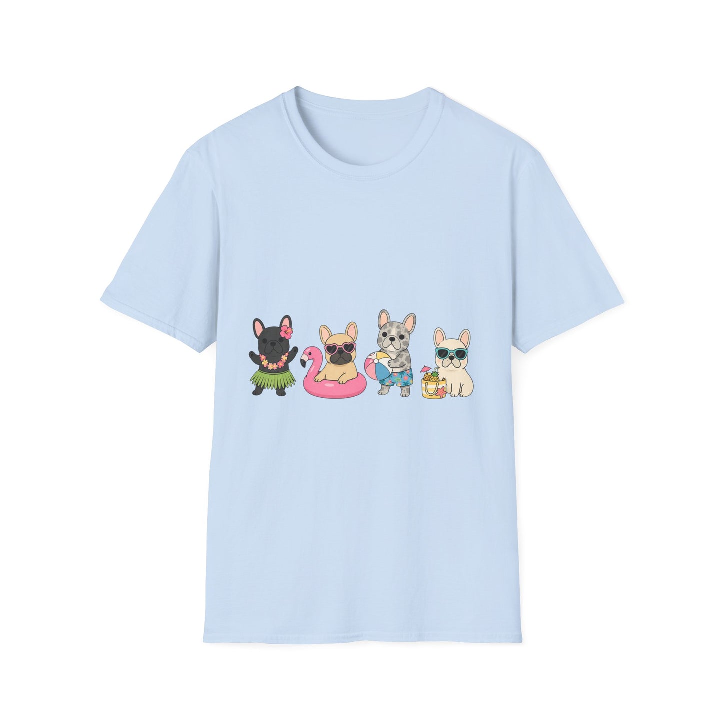 Summer French Bulldog Shirt, Beach Frenchie Tee, Cute Frenchie Summer Shirt, Vacation Dog Mom Shirt, Tropical French Bulldog Graphic Tee