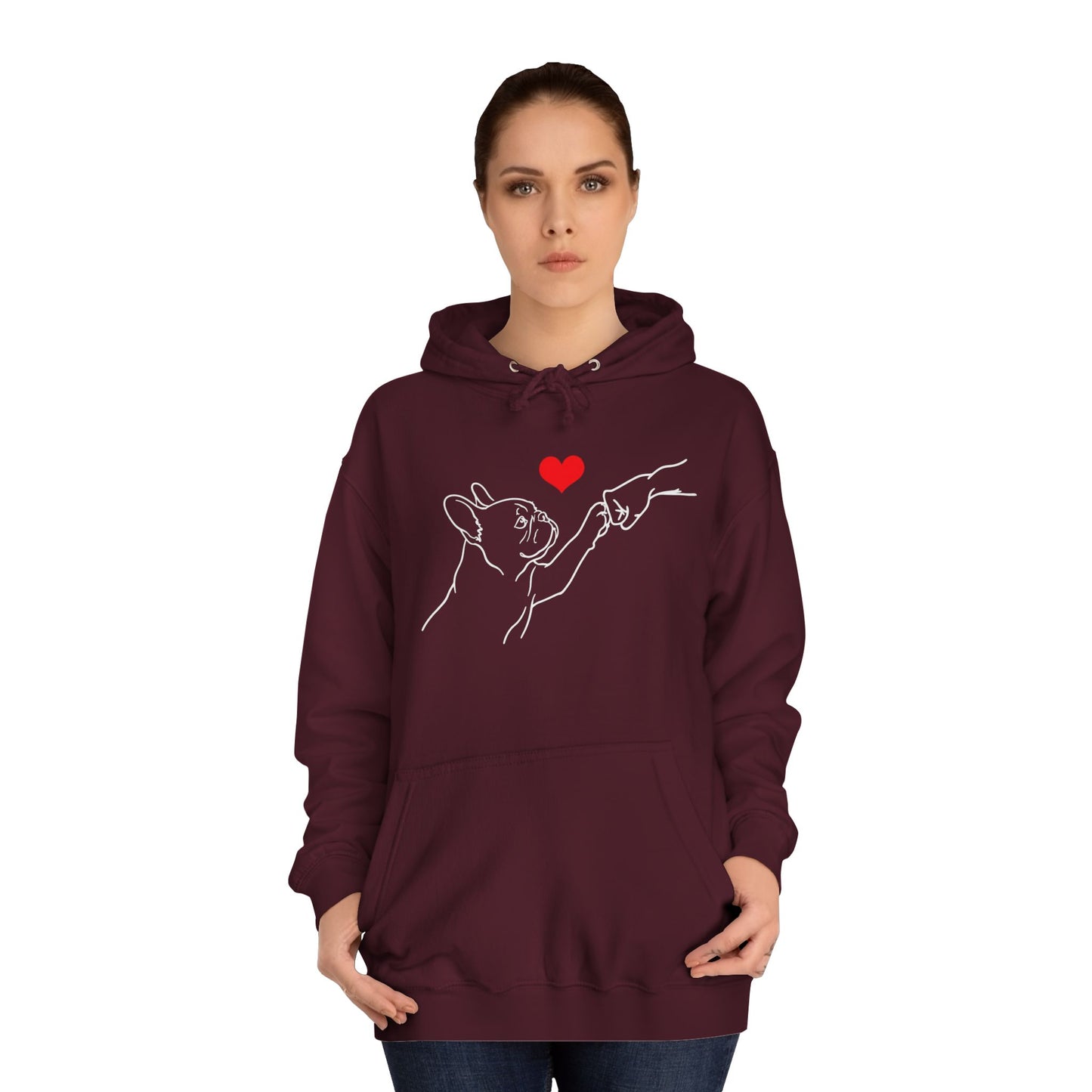 French Bulldog Hoodie, Frenchie Love Hoodie, Frenchie Mom Gift, Dog Lover Hoodie, Minimalist French Bulldog Sweatshirt, Frenchie Dad Gift, Pet Parent Hoodie