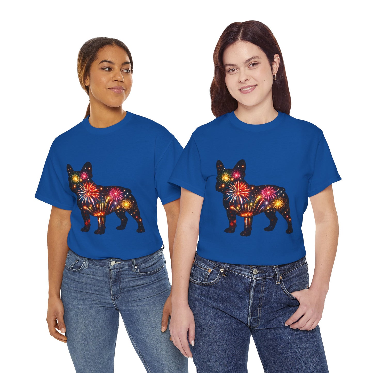 Patriotic French Bulldog Shirt, Fireworks Frenchie Tee, Fourth of July Dog Lover Shirt, Independence Day French Bulldog Gift, USA Dog Tee