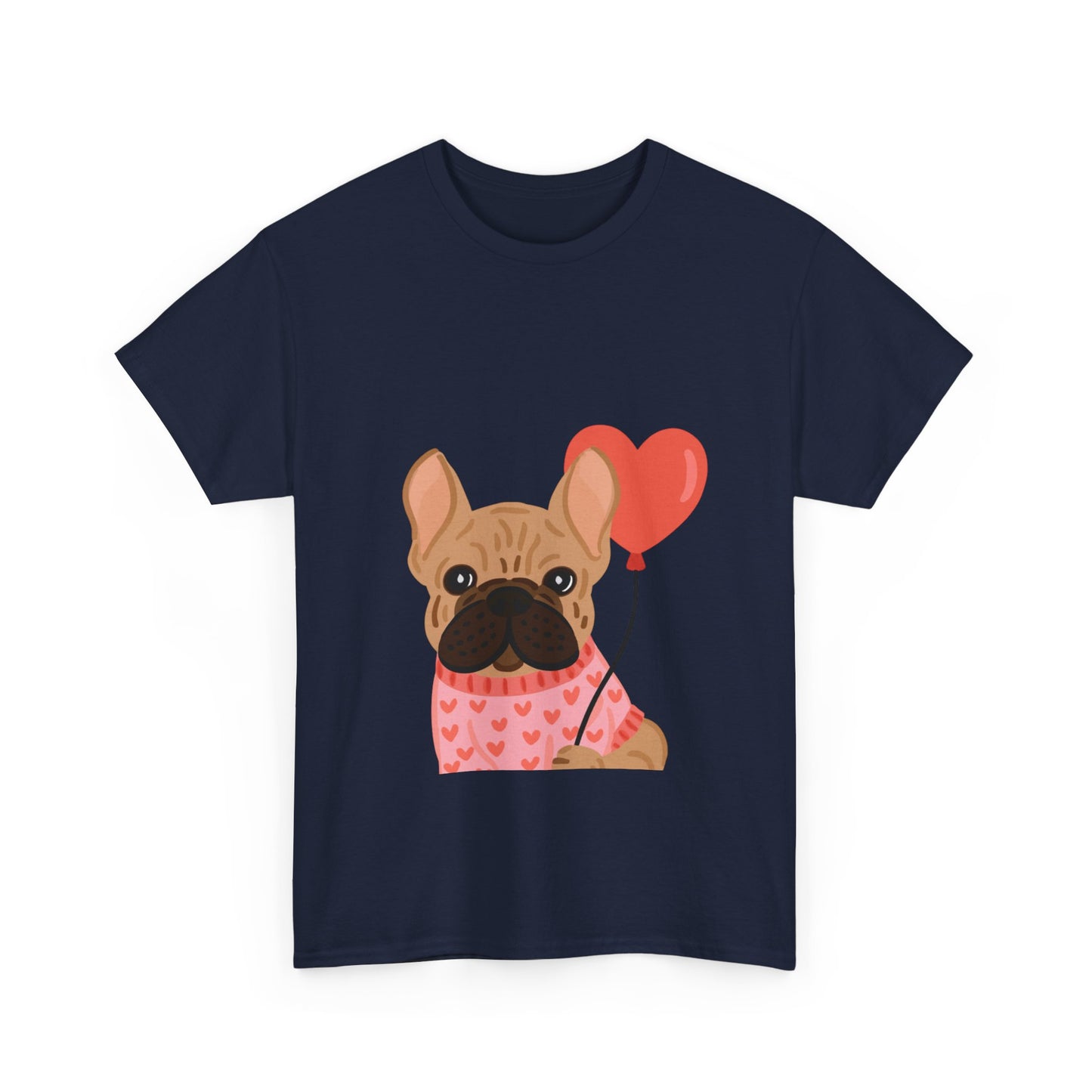 Valentine French Bulldog Shirt, Cute Frenchie Heart Balloon Tee, French Bulldog Valentine Gift, Dog Mom Valentine’s Shirt, Frenchie Love Tee