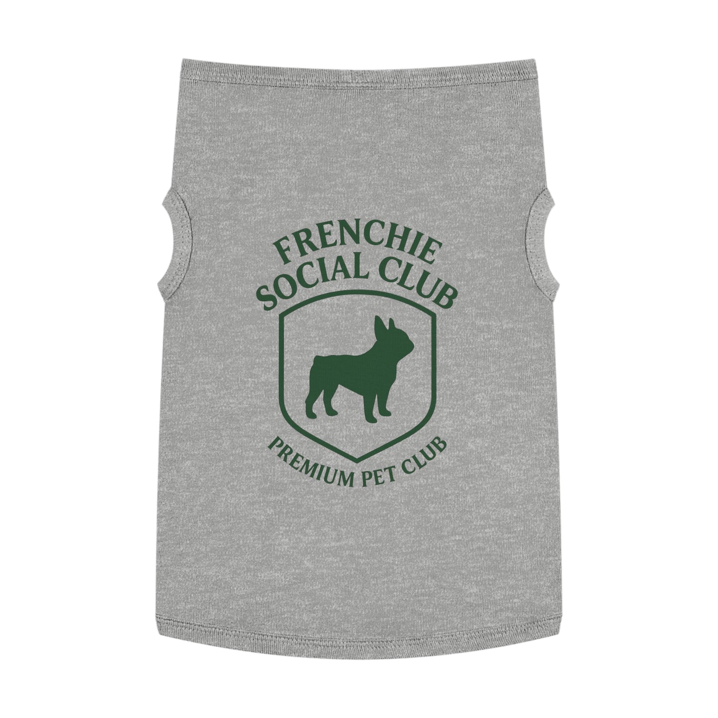 Frenchie Social Club Pet Tank Top, Cute Dog Apparel, French Bulldog Shirt, Pet Fashion, Summer Dog Outfit