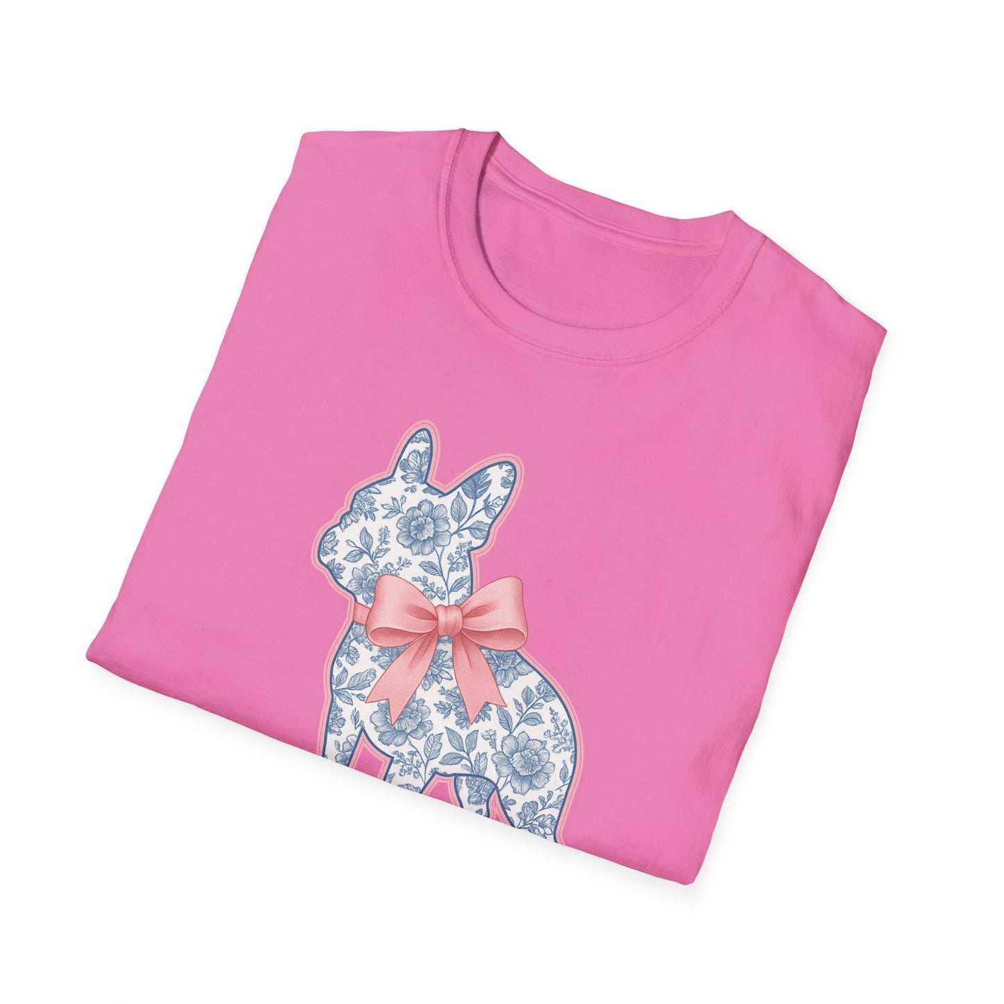 Frenchie Mama Shirt – Floral French Bulldog Silhouette Tee with Pink Bow, Dog Mom Gift, Cute Frenchie Lover T-Shirt, Pastel Dog Mom Apparel