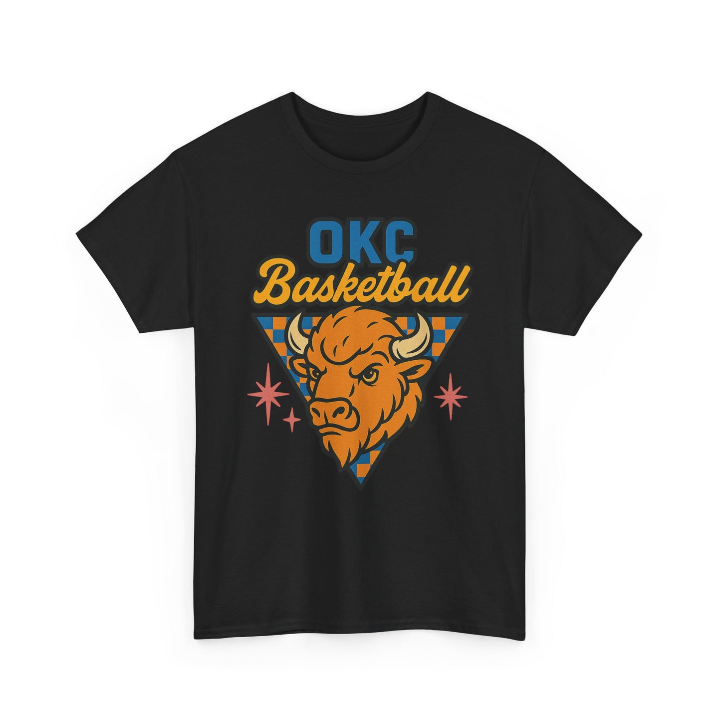 OKC Basketball Bison T-Shirt | Oklahoma City Retro Basketball Tee | Thunder Style Shirt | OKC Fan Gift | Vintage Sports Graphic