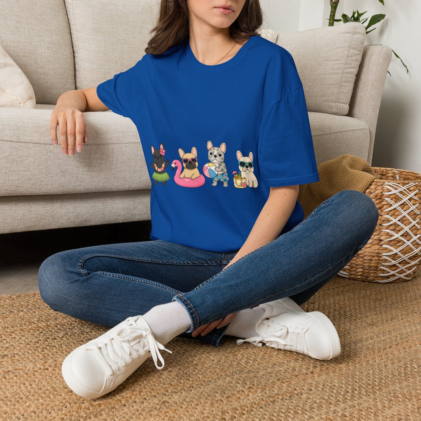 Summer French Bulldog Shirt, Beach Frenchie Tee, Cute Frenchie Summer Shirt, Vacation Dog Mom Shirt, Tropical French Bulldog Graphic Tee