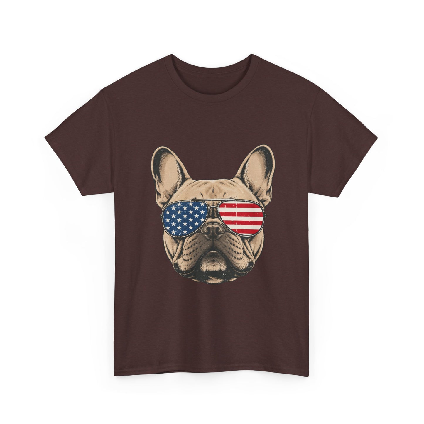 Patriotic French Bulldog Shirt, American Flag Sunglasses Frenchie Tee, Fourth of July Dog Lover Shirt, USA French Bulldog Gift