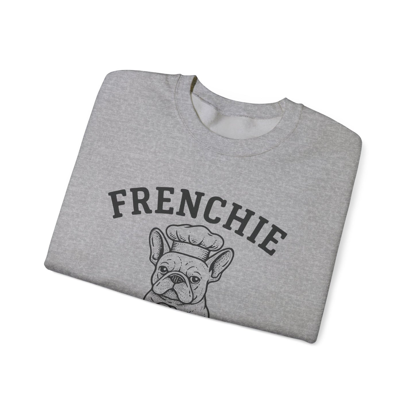 Frenchie Bakery Sweatshirt – Cozy French Bulldog Chef Crewneck, Funny Dog Lover Gift, Vintage Bakery-Inspired Frenchie Sweater