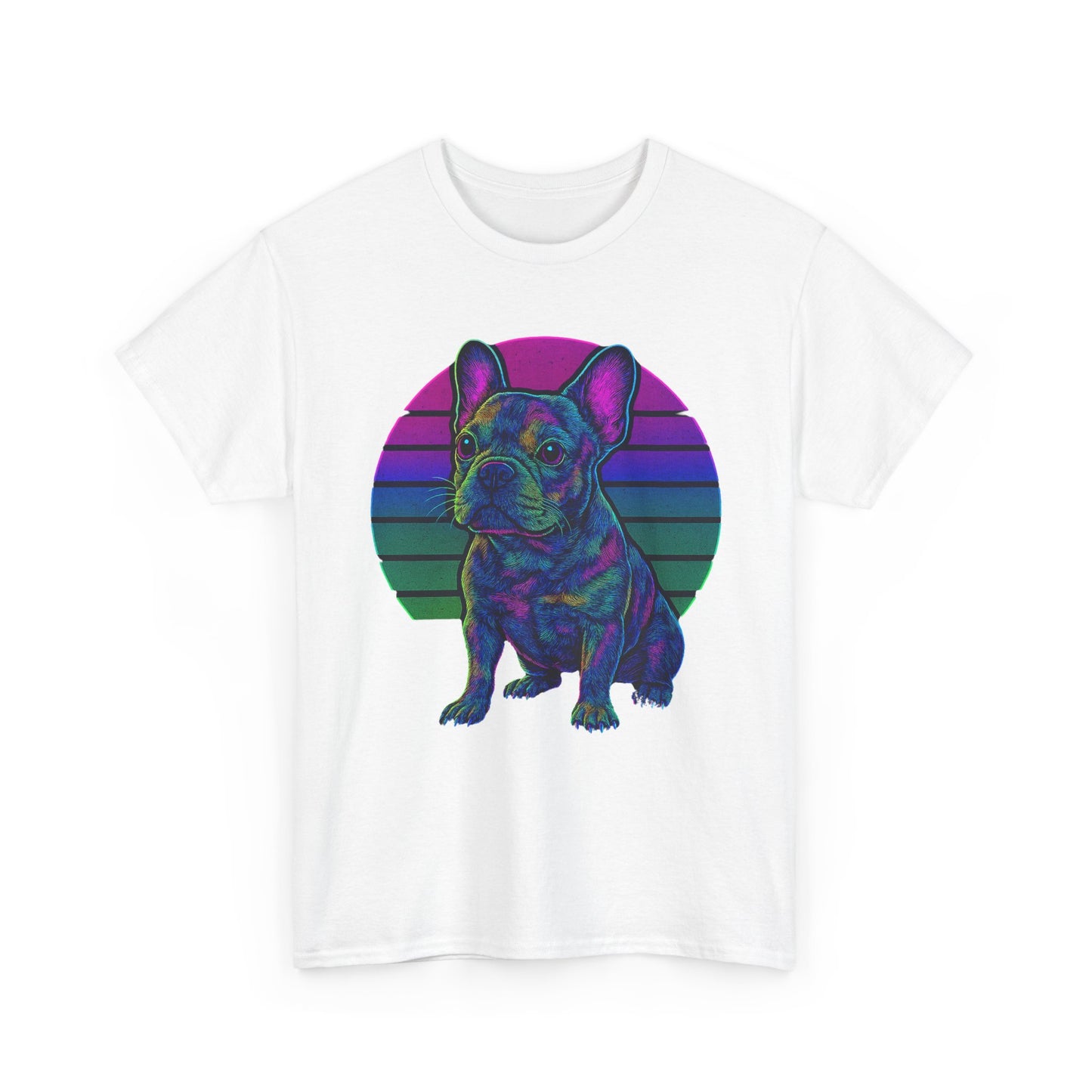 Neon French Bulldog T-Shirt | Retro 80s Frenchie Tee | Colorful Dog Lover Shirt | Electric Frenchie Gift for Men & Women