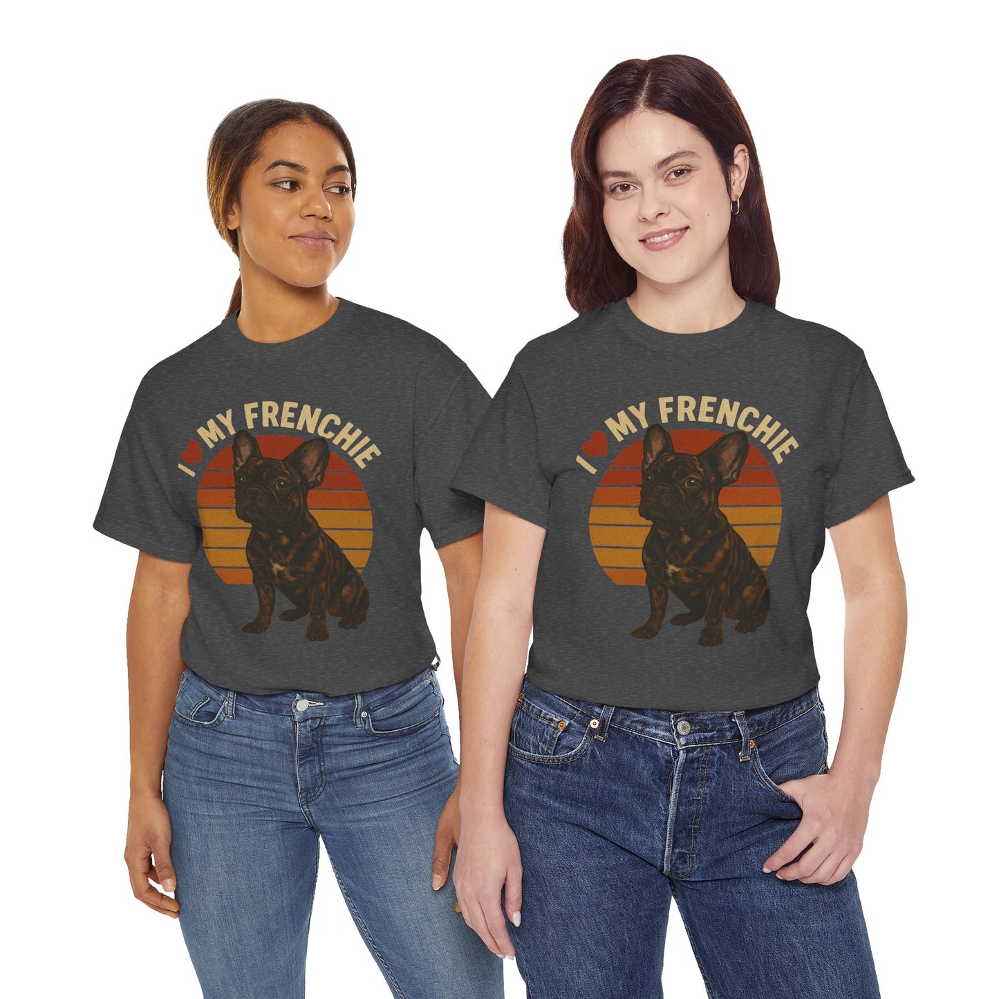 I Love My Frenchie T-Shirt | Merle French Bulldog Retro Tee | Vintage Dog Lover Shirt | Frenchie Mom & Dad Gift