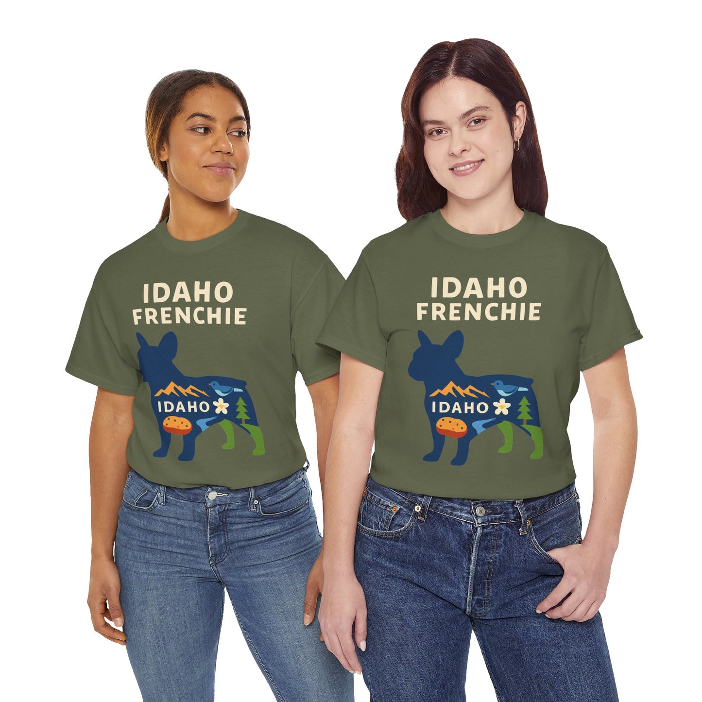 Idaho Frenchie T-Shirt | Idaho Dog Lover Tee | French Bulldog State Shirt | Idaho Gift for Frenchie Owners | Cute Frenchie Graphic Tee