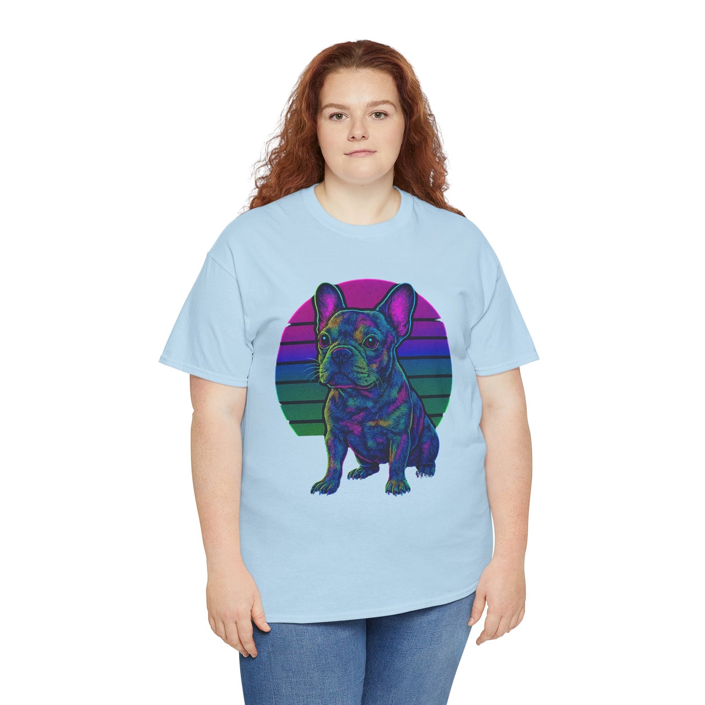 Neon French Bulldog T-Shirt | Retro 80s Frenchie Tee | Colorful Dog Lover Shirt | Electric Frenchie Gift for Men & Women